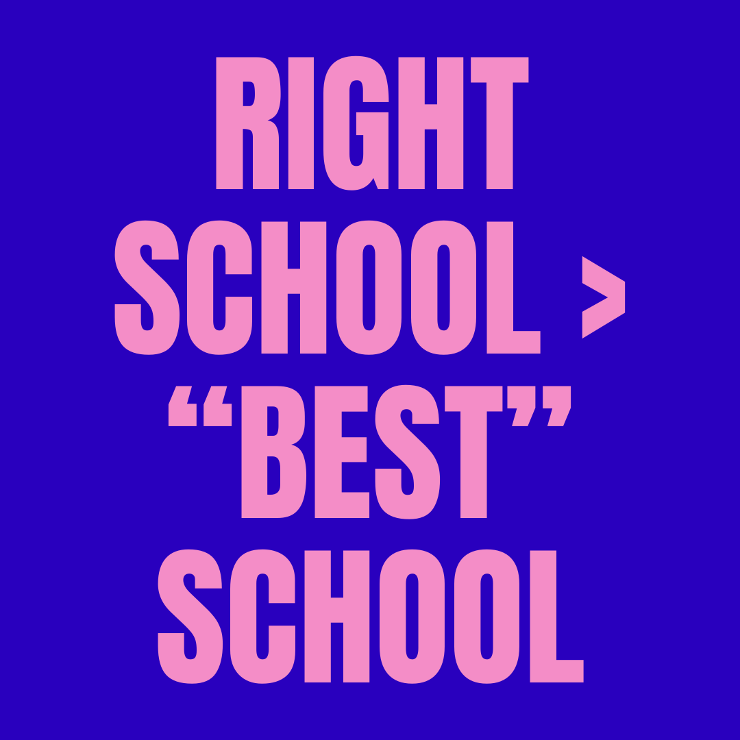 Right school is greater than best school.
